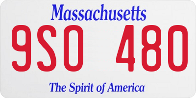 MA license plate 9SO480