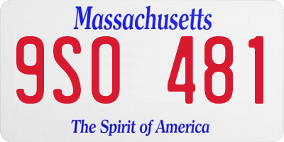 MA license plate 9SO481