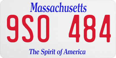 MA license plate 9SO484