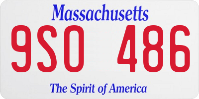 MA license plate 9SO486