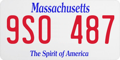 MA license plate 9SO487