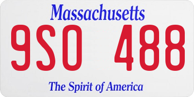 MA license plate 9SO488