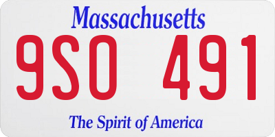 MA license plate 9SO491