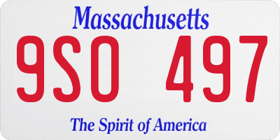 MA license plate 9SO497