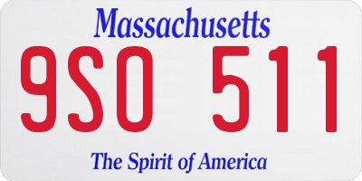 MA license plate 9SO511