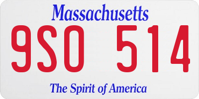MA license plate 9SO514
