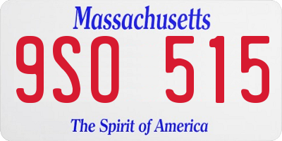 MA license plate 9SO515