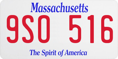 MA license plate 9SO516