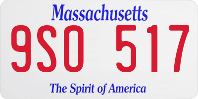 MA license plate 9SO517