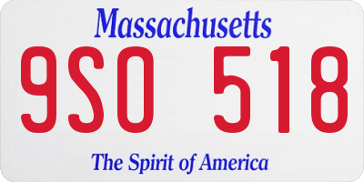 MA license plate 9SO518