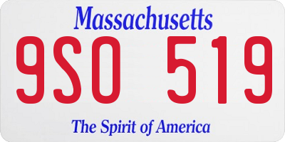 MA license plate 9SO519