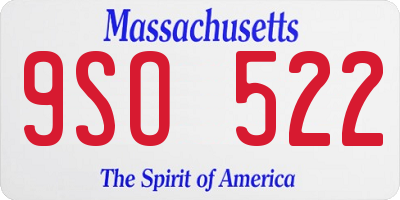 MA license plate 9SO522