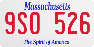 MA license plate 9SO526