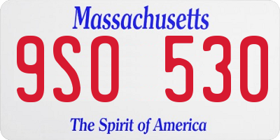 MA license plate 9SO530