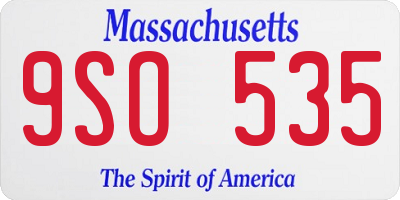 MA license plate 9SO535