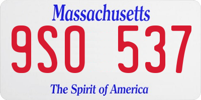 MA license plate 9SO537