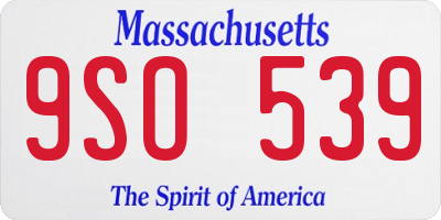 MA license plate 9SO539