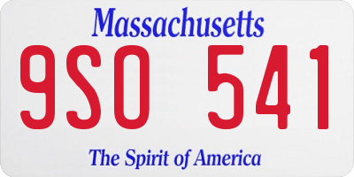 MA license plate 9SO541