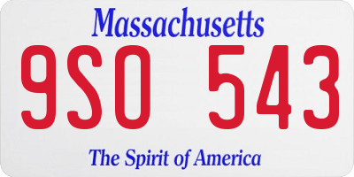 MA license plate 9SO543