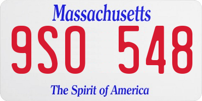 MA license plate 9SO548