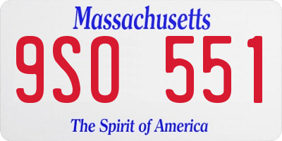 MA license plate 9SO551