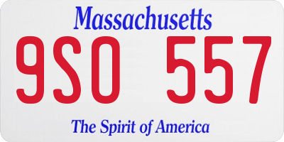MA license plate 9SO557