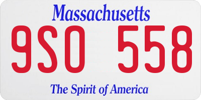 MA license plate 9SO558