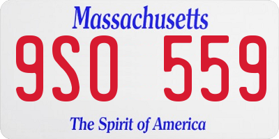 MA license plate 9SO559