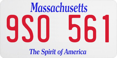 MA license plate 9SO561