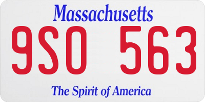 MA license plate 9SO563