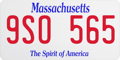 MA license plate 9SO565
