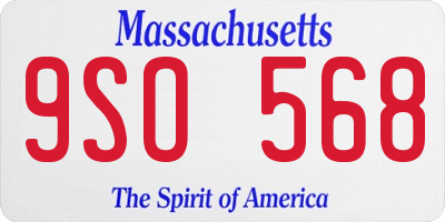 MA license plate 9SO568