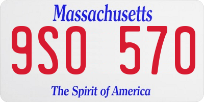 MA license plate 9SO570