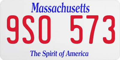 MA license plate 9SO573