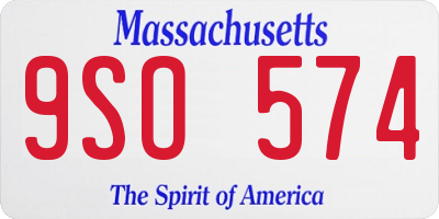 MA license plate 9SO574