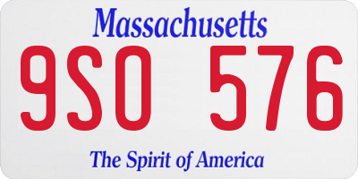 MA license plate 9SO576