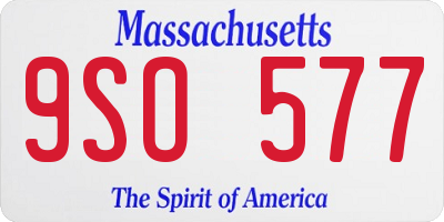 MA license plate 9SO577