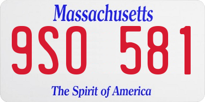 MA license plate 9SO581
