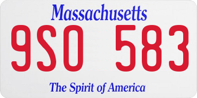 MA license plate 9SO583