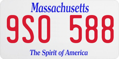 MA license plate 9SO588