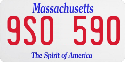 MA license plate 9SO590