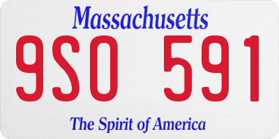 MA license plate 9SO591