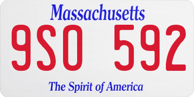 MA license plate 9SO592