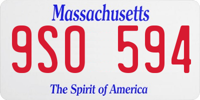 MA license plate 9SO594
