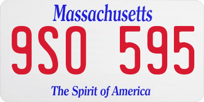 MA license plate 9SO595