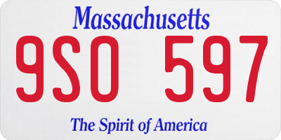 MA license plate 9SO597