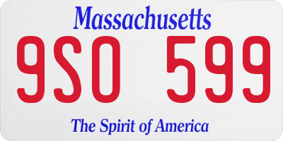MA license plate 9SO599