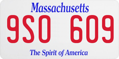 MA license plate 9SO609