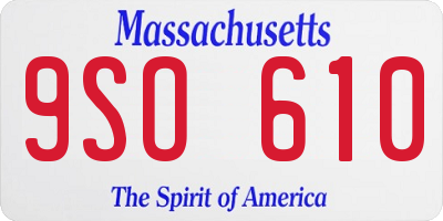 MA license plate 9SO610