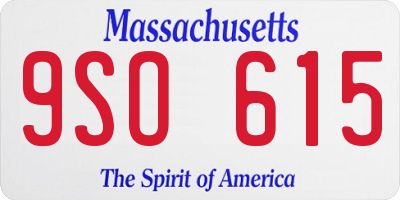 MA license plate 9SO615